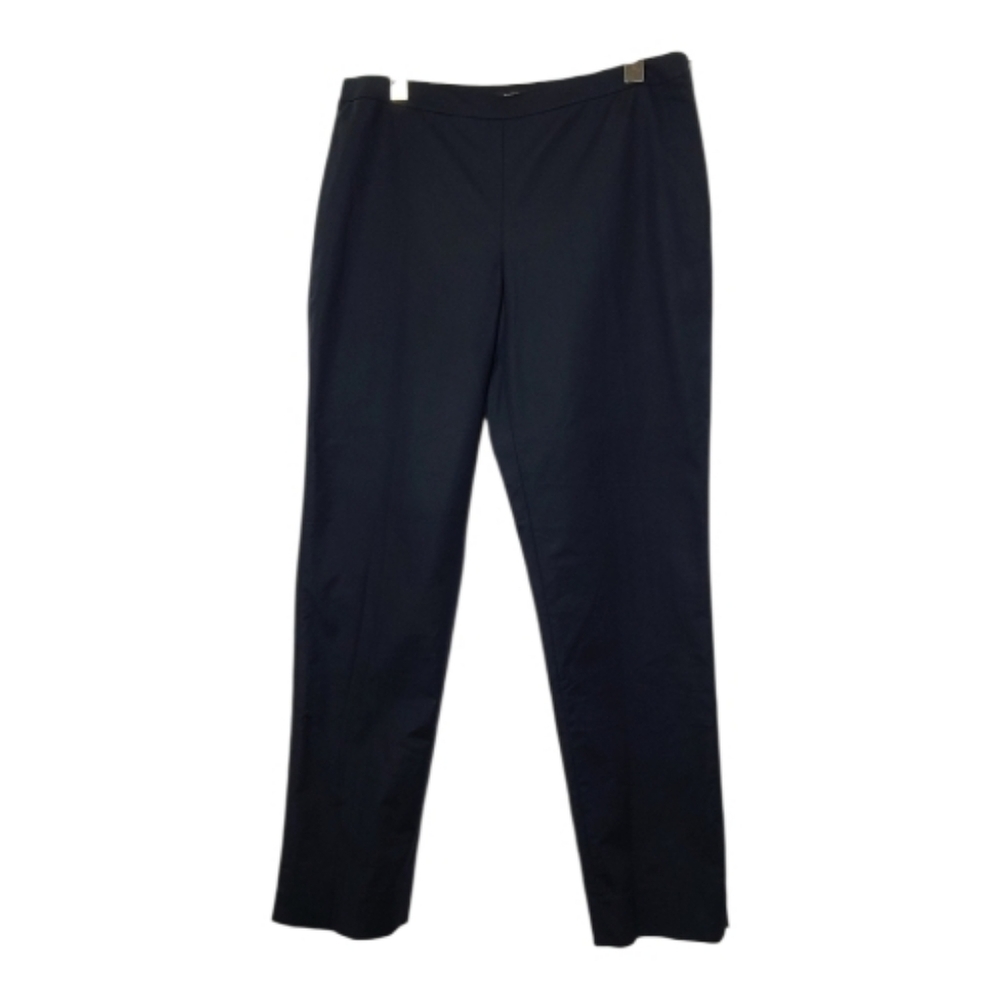 Lafayette 148 New York Bleecker Navy Cropped Ankle Pants Sz 10 Luxury Tailored